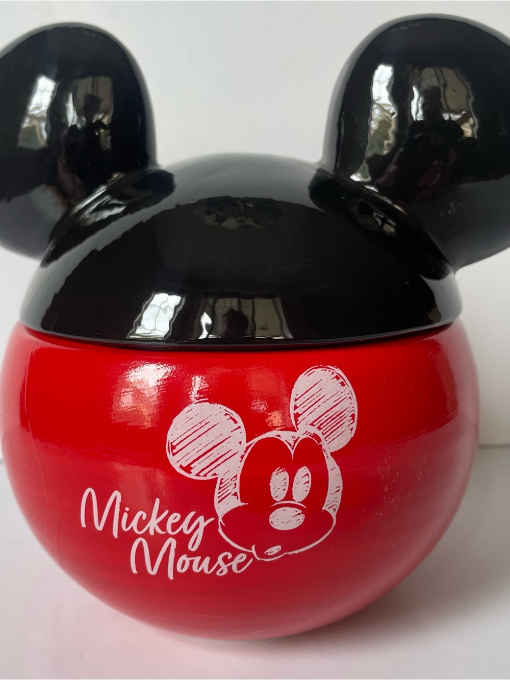 Disney Mickey Mouse Ceramic Candy Jar with Lid Red Black Sketch Graphic Target